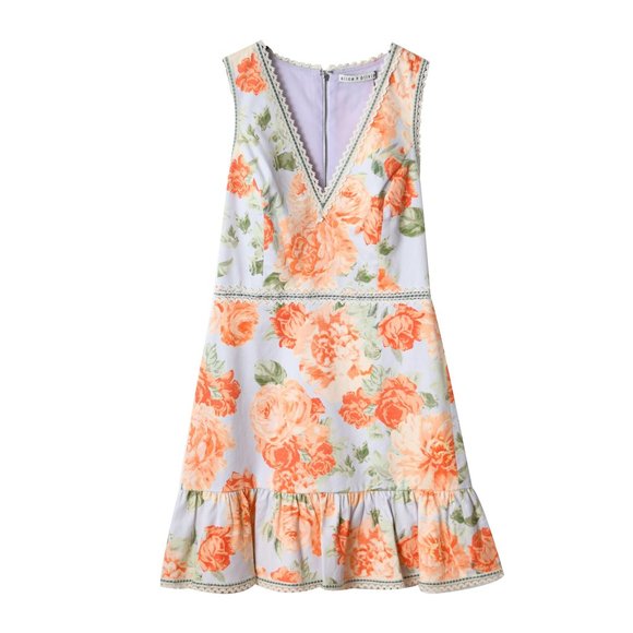 alice + olivia Kirean V Neck Dress - Picture 1 of 17